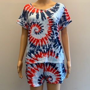 Tye dye shorts and top set